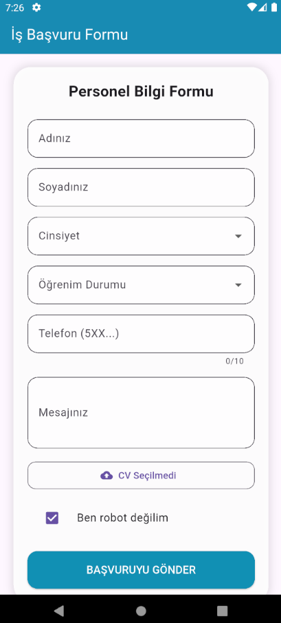 Akıllı İş Başvuru Formu